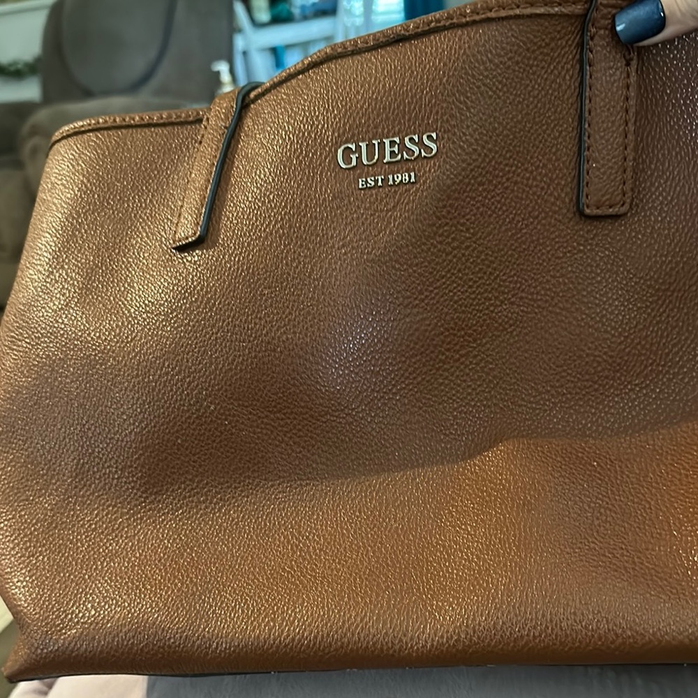 Guess Tan Leather Handbag